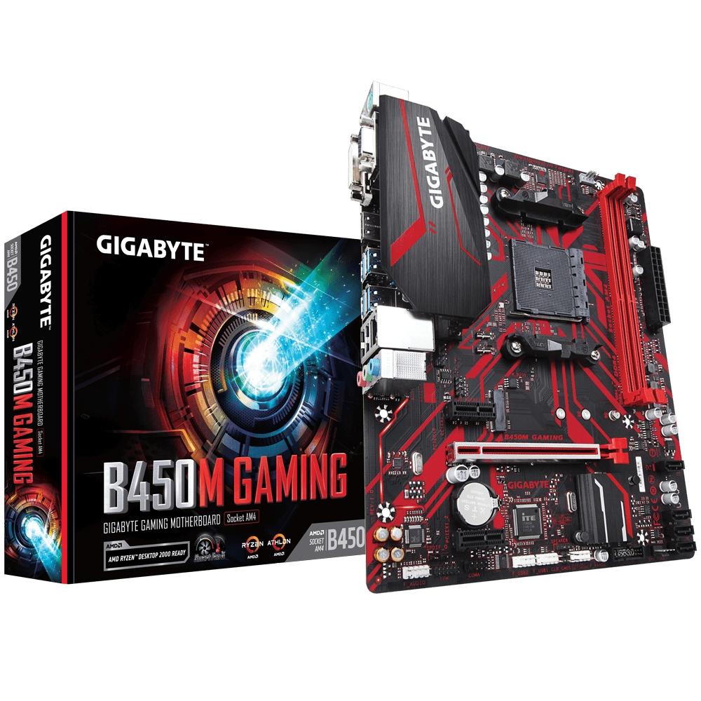 Placa Mãe Gigabyte B450M Gaming, AMD AM4, MATX, DDR4 Rev 1.1